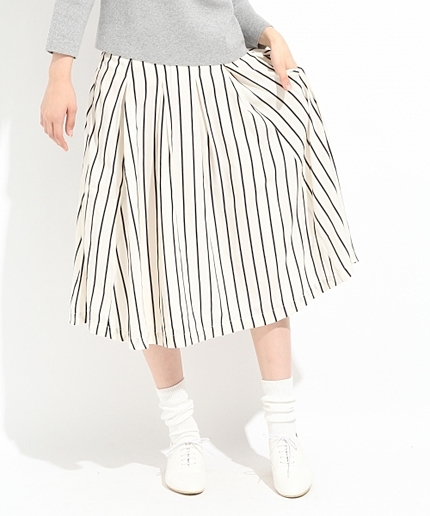 デシンストライプミモレスカート