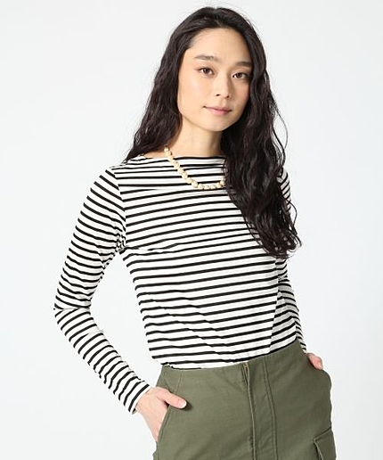 【Traditional Weatherwear】ボートネックボーダーロングスリーブ
