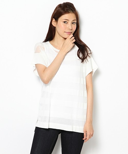 シアーボーダーツインニット