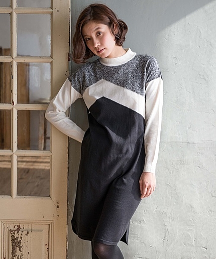 １２Ｇカラーブロックワンピース