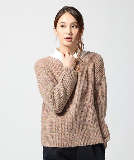 【WEB限定価格】7ゲージ2WAYミックスニット長袖