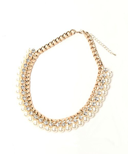 パールビジューネックレス/SP