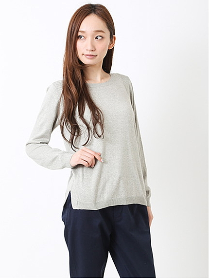 【Special Price】・Uアーム編み地変化ニットプルオーバー