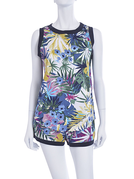 ボタニカルプリントトップス