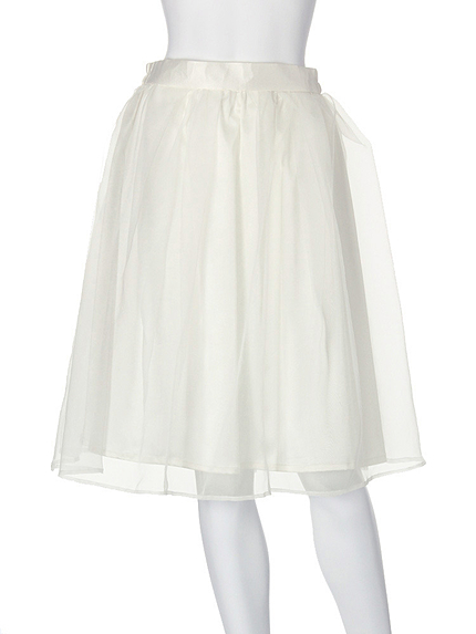 【DUO】 タックオーガンジースカート（オフ）