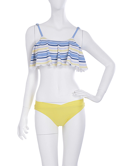 【goods】マルチボーダースカラップビキニ