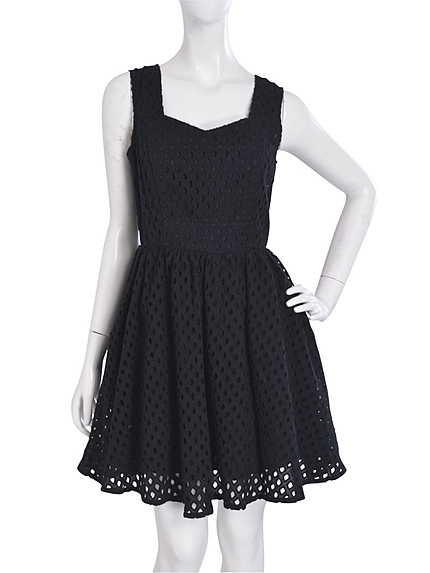 【W】レースフィット＆フレアーワンピース