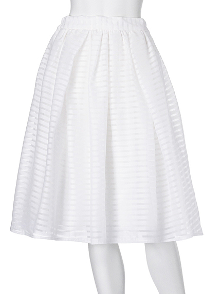 【DUO】 ボーダータックオーガンジースカート