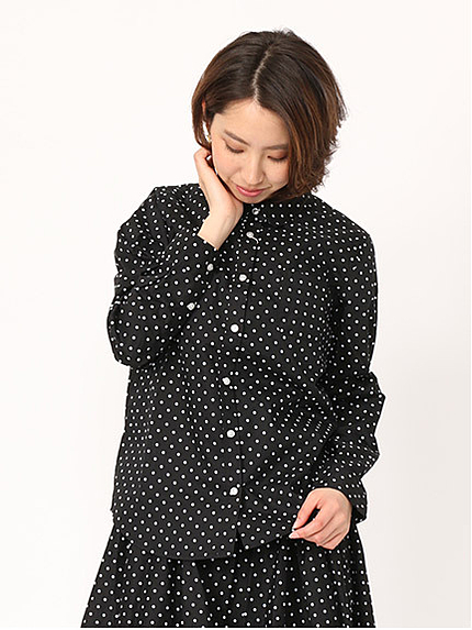 ドットプリントシャツ
