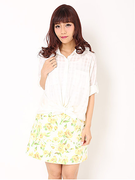 花柄台形スカート