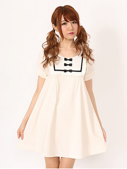 3つリボンフリルセーラーAラインOP