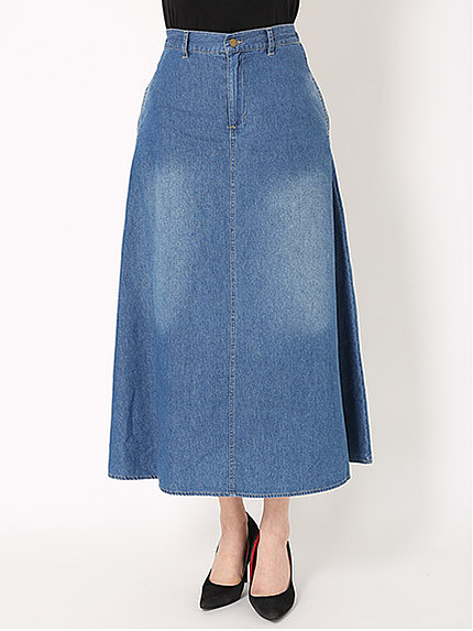 ソフトデニムマキシスカート