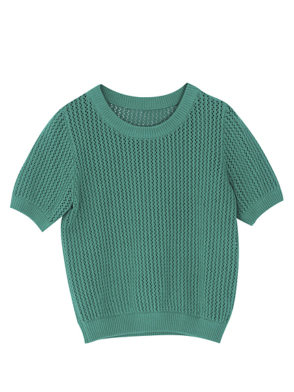 透かしワイドRIBニットプルオーバー