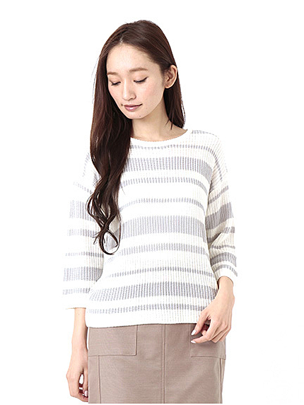 ボーダーニットプルオーバー