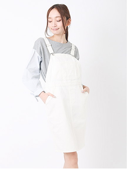 【Special Price】Nヘリンボーンデニムサロペットスカート