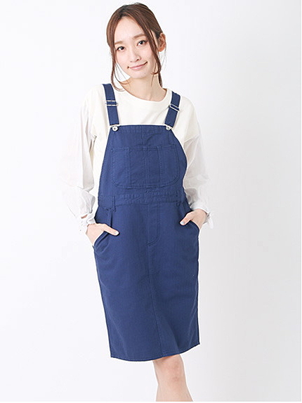 Special Price】Nヘリンボーンデニムサロペットスカート