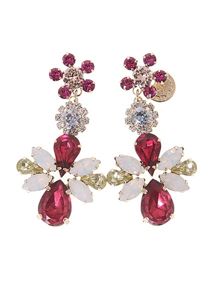 ビジューモチーフピアス