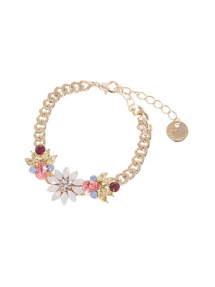 フラワービジューブレスレット