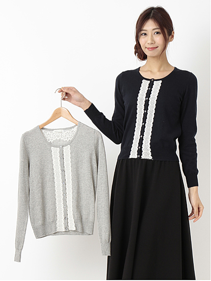＜WEB限定大きな・小さなサイズ＞【ガンガンカーディガン】 レース