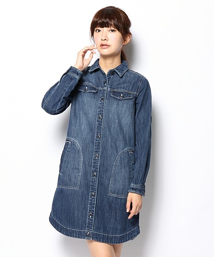 DENIMシャツワンピース