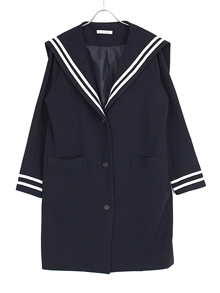 セーラーカラーロングコート