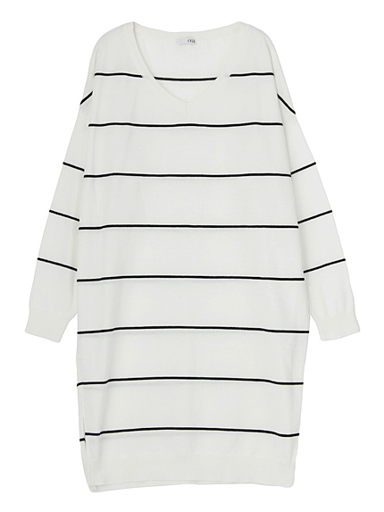 スリムピッチミディアムボーダーニット