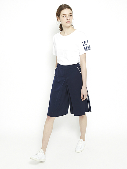 フロントプリーツガウチョパンツ【2015夏新作】