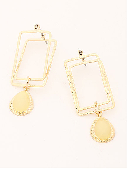 変形スクエアドロップピアス