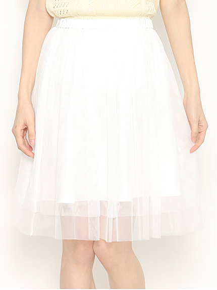 無地チュールスカート