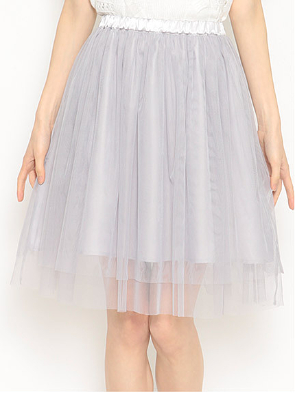 無地チュールスカート