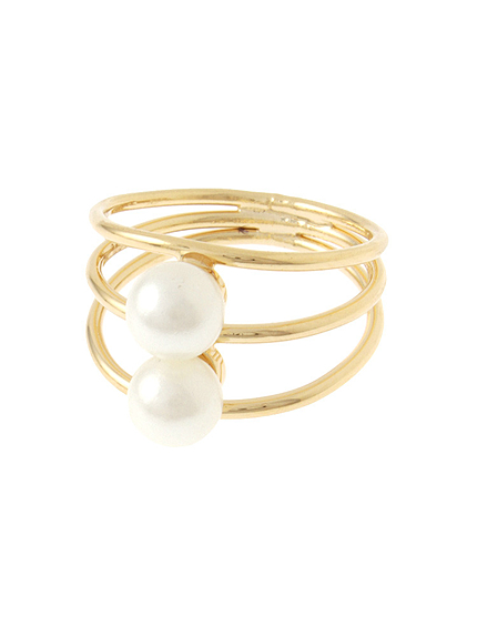 パールレイヤードリング