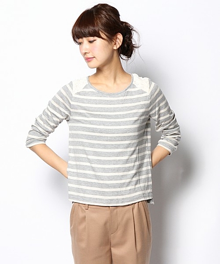 シルキーボーダー天竺カットソー