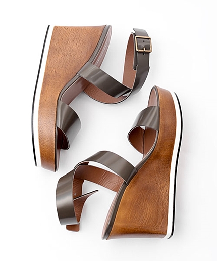 ウッドウエッジソールサンダル/L