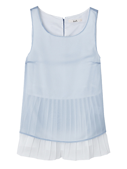 【W】ＢＡＣＫスリットプリーツレイヤードトップス