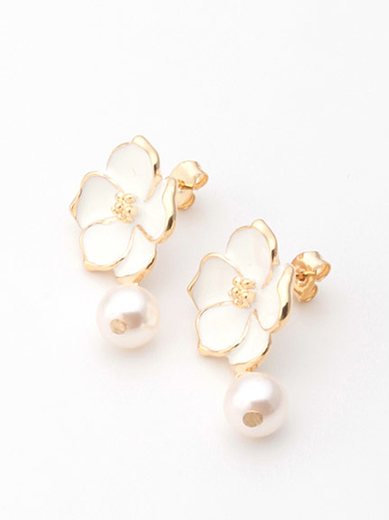 フラワーパールピアス