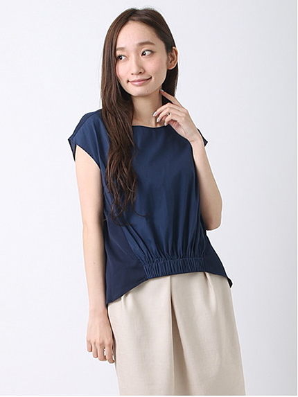 裾ギャザーブラウス