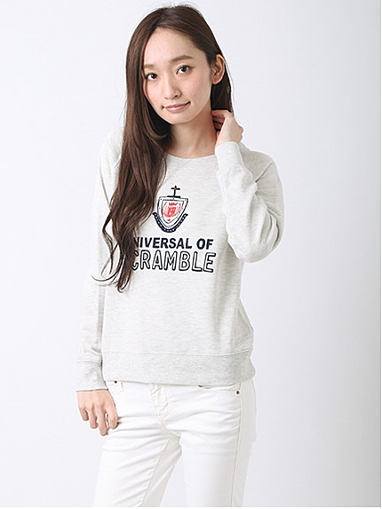 ・フロッキープリント クルーネックプルオーバー