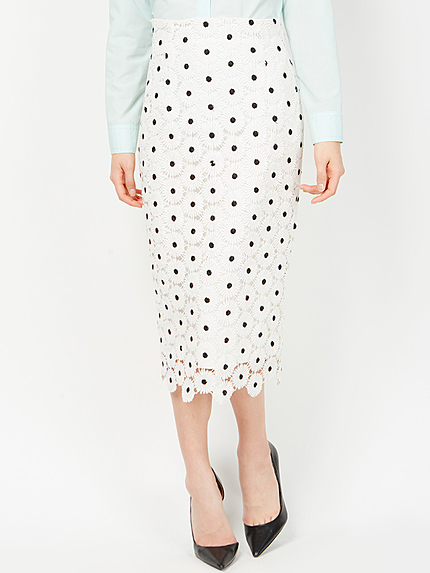 フラワーレースタイトスカート