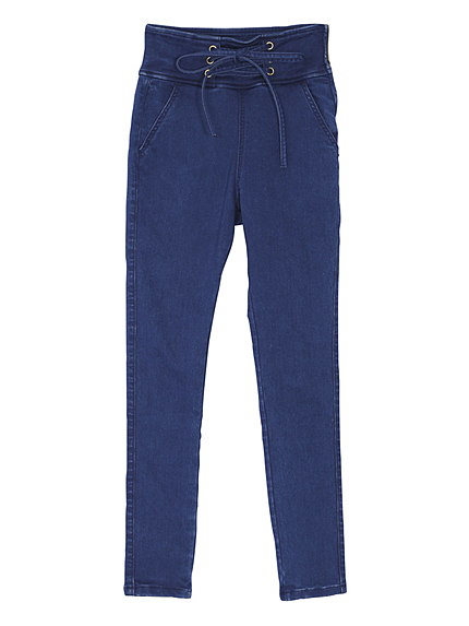 レースアップスキニーパンツ