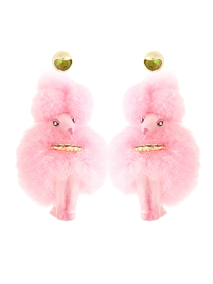【77th】PINK POODLE EARRING