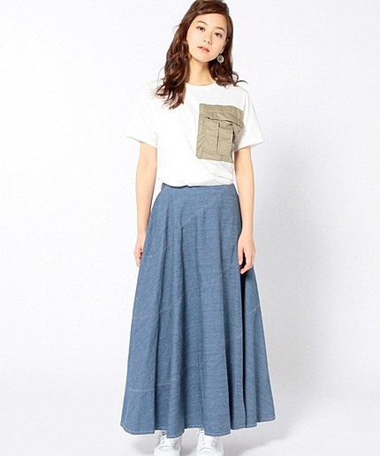 デニムマキシスカート/AEBC DNM MAXI SK