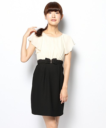 カラージョーゼットコンビドレス