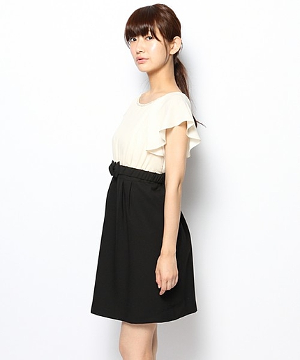 カラージョーゼットコンビドレス