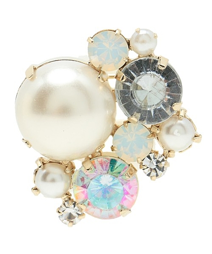 パール×ジュエルピンブローチ