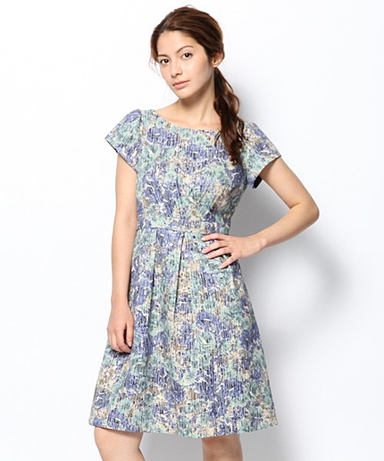 フォギーフラワープリントワンピース