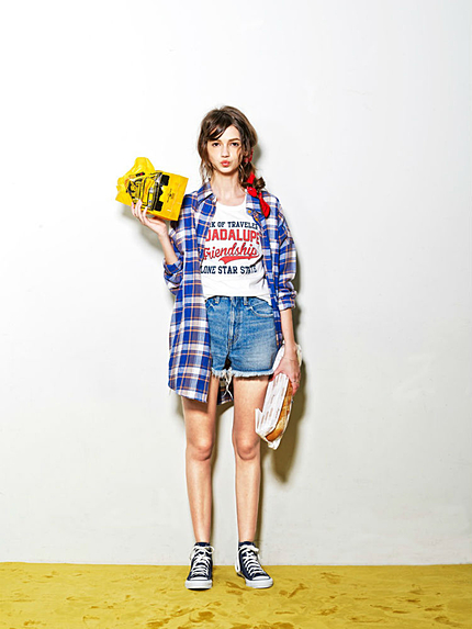 ルーズチェックシャツ