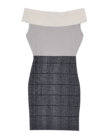 3カラーオフショルニットワンピース