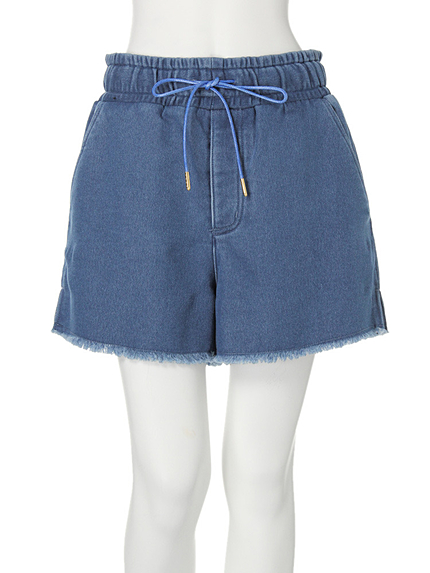 ドロストリラックスデニムショートパンツ