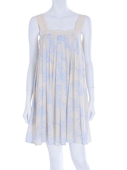 【DUO】 ペールトーンフラワープリントタックワンピース