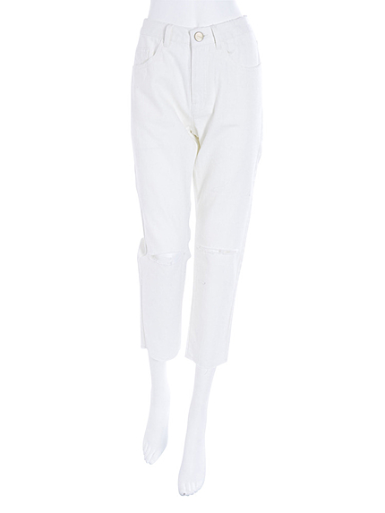 Kneeクラッシュスキニーデニムパンツ